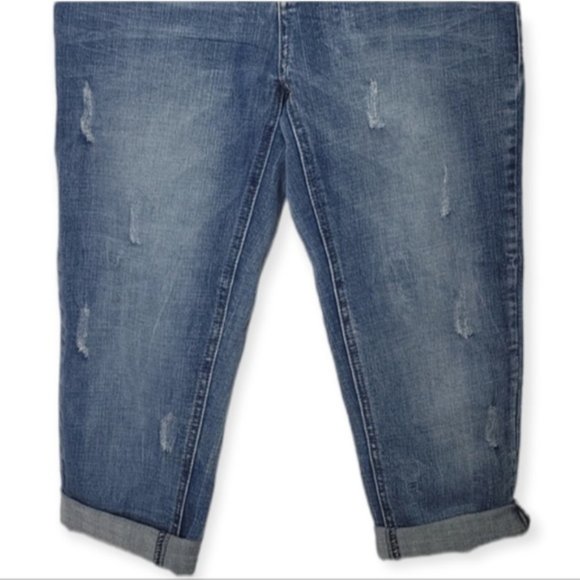 One Teaspoon Medium Rise Relaxed Leg Tappered Rolled Cuff Jeans - Picture 4 of 14